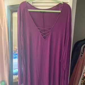 Purple long sleeve top